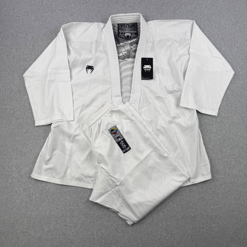 Venum Elite Kumite Mens 160 White Karate WKF Approved Martial Arts Lightweight